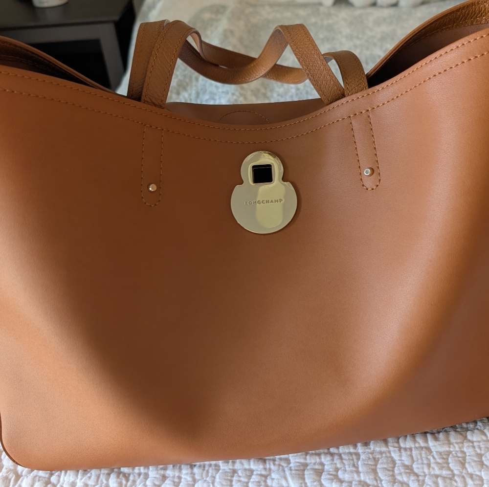 Longchamp Tan Leather Tote Bag